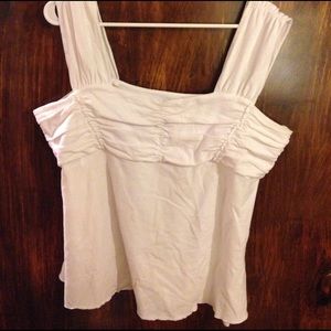 White shoulder tank