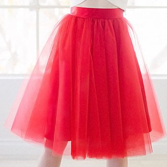 Valentine Red Tulle Skirt - Picture 4 of 5