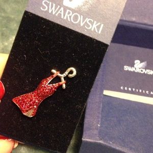 Swarovski crystal red dress pin