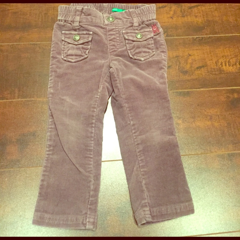 BENETTON CORDUROY PURPLE PANTS SIZE 9-12 MONTHS