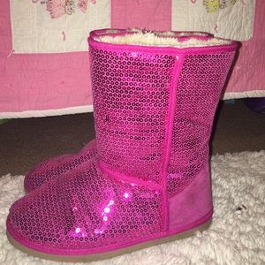 JustFab sparkly Ugg style boots