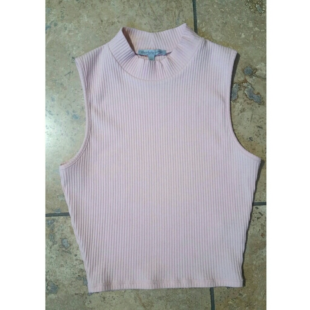 Ribbed Pink Crop Top,  NWOT.