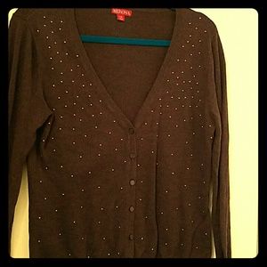 V-neck embellished cardigan