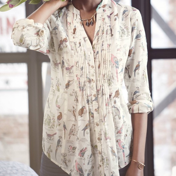 Anthropologie Tops - Anthropologie bird button down as seen in PLL!
