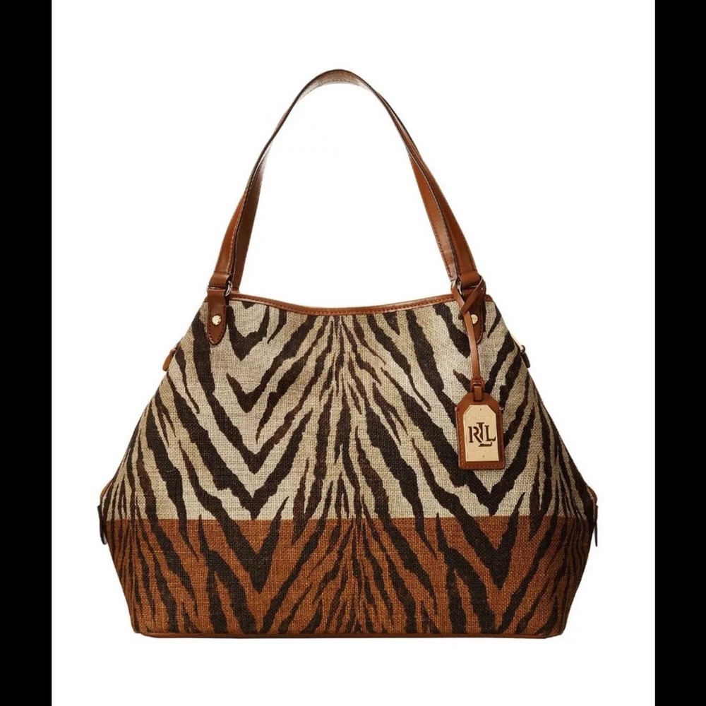 Ralph Lauren Amangiri Tonal Browns Canvas Tote/Bag