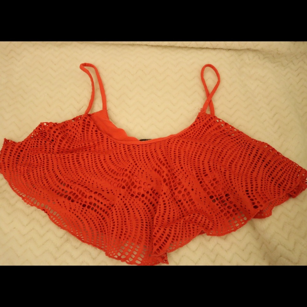 Crop top. Color coral/orange.