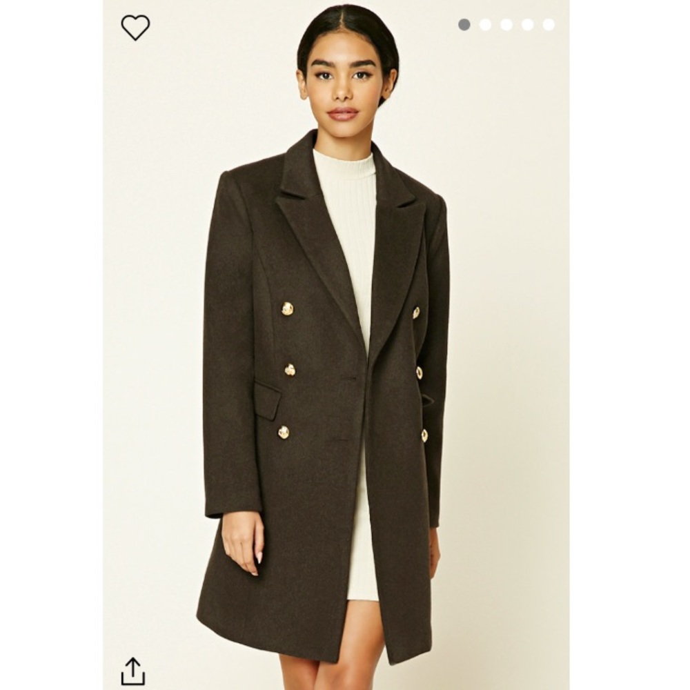 Wool-Blend Overcoat - NWOT - Size L - Forever 21