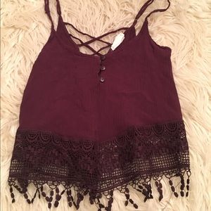 Pacsun maroon cropped tank top