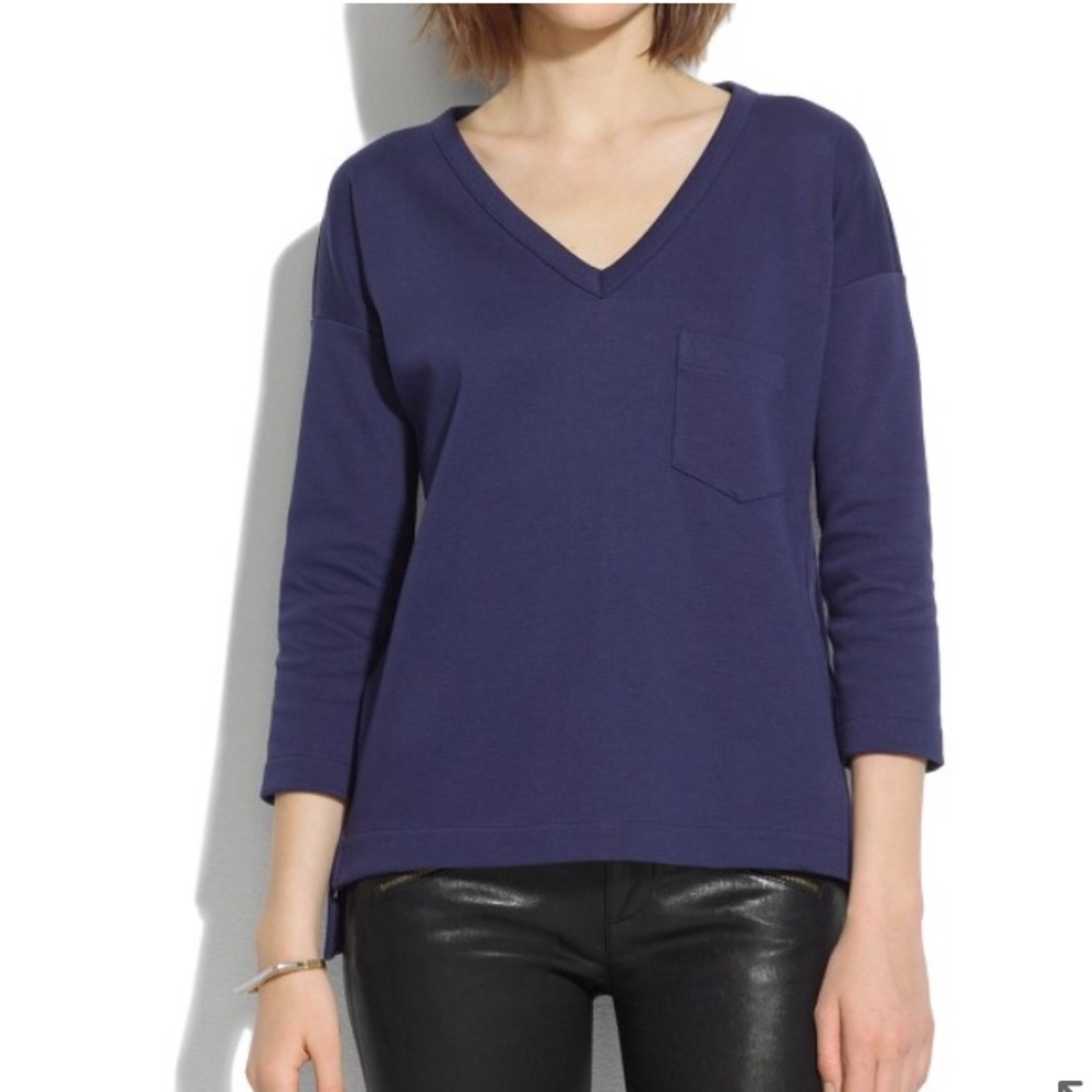 Madewell side-zip piqué top | Small