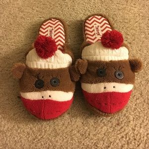 Sock monkey slippers