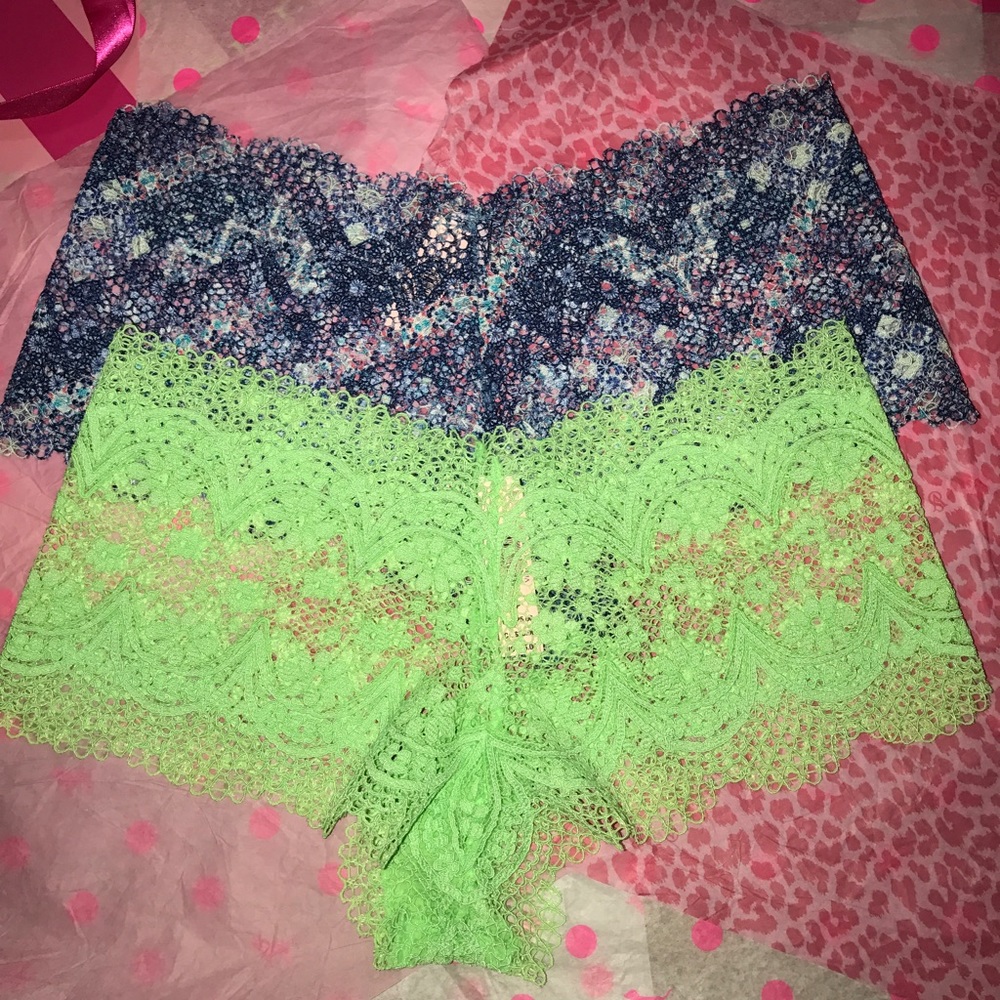 2 Victoria’s Secret Floral Lace Sexy Shortie