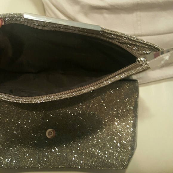 Sparkly silver clutch shimmery handbag Topshop - Picture 3 of 7