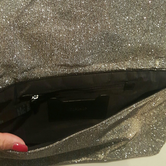 Sparkly silver clutch shimmery handbag Topshop - Picture 4 of 7