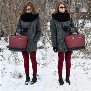 🎉HP🎉Maroon Velvet High Waisted Strechy Leggings