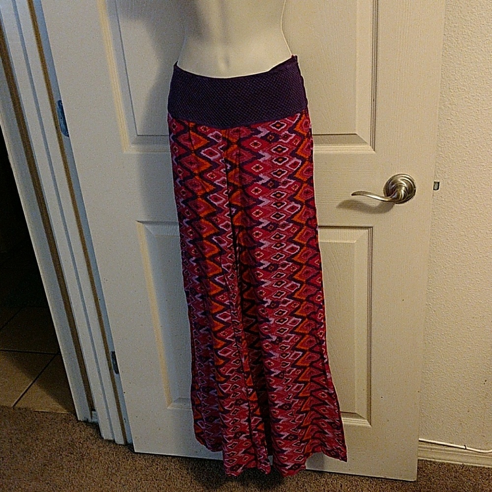Cotton Wide-leg Palazzo Pant. Yoga Boho Tribal