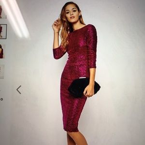 ASOS tall sequin cowl back midi dress