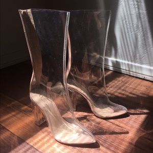 Forever 21 clear pointed boots