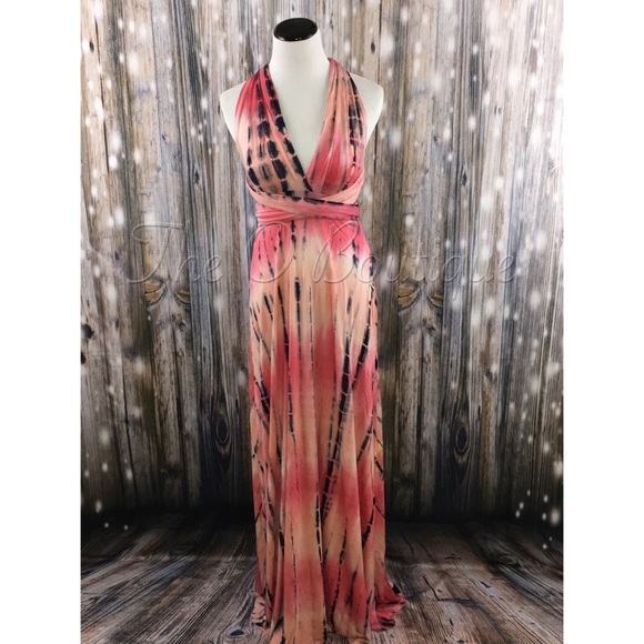 🎉CLEARANCE🎉 Coral Tie-Dye Multi Infinity Dress - Picture 5 of 7