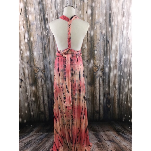 🎉CLEARANCE🎉 Coral Tie-Dye Multi Infinity Dress - Picture 6 of 7