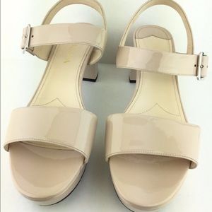 Prada Patent Leather Block Heel Platform Sandals Prada Patent Leather Block Heel Platform Sandals