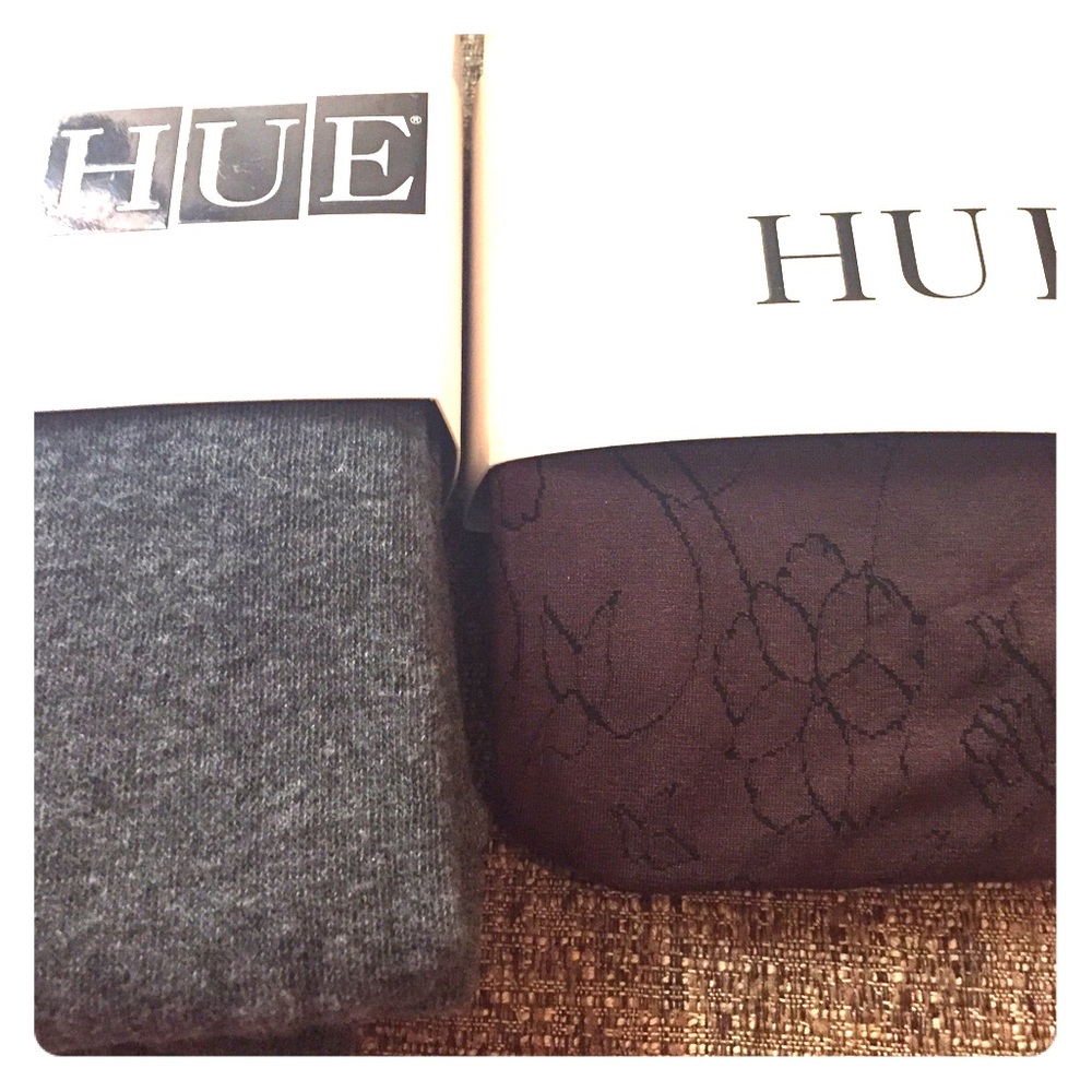 HUE Sweater & Floral Control Top Tights Bundle