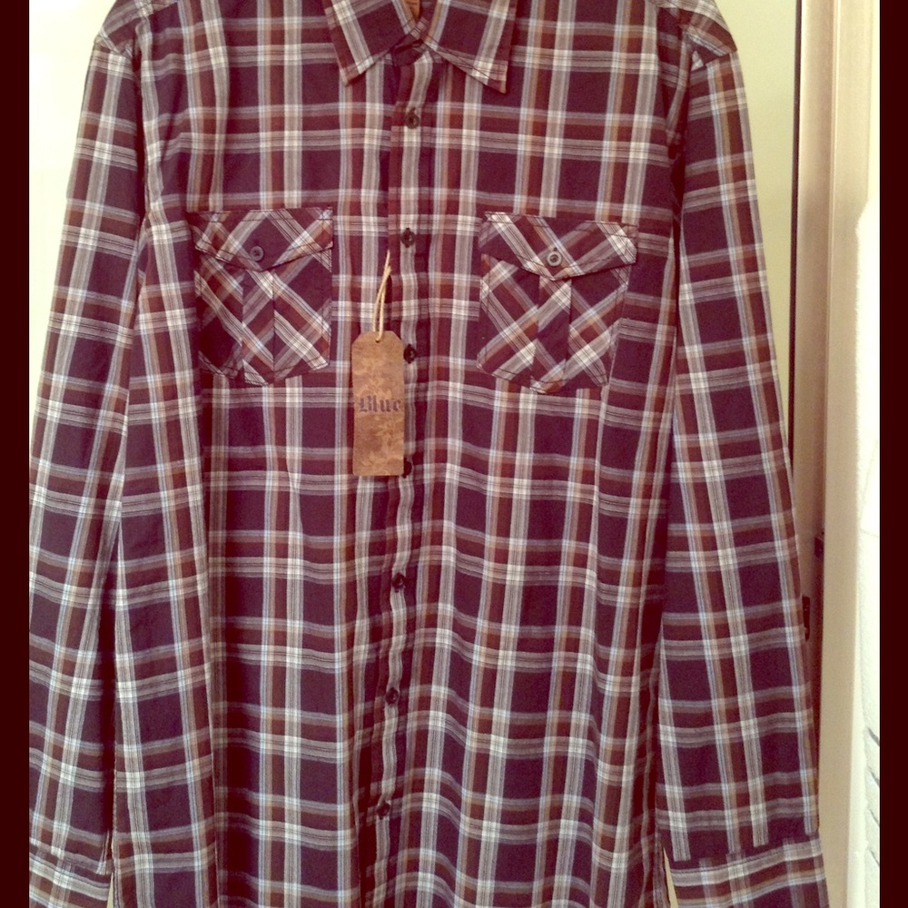 Men's warehouse XL dress shirt by Blue NWT