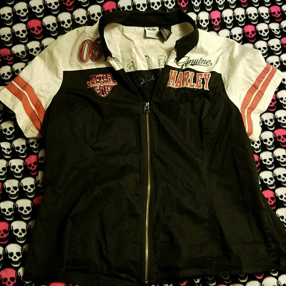 Haley Davidson Zip-Up Shirt Size 2W