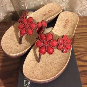 Super cute coral flower sandals