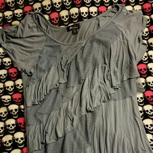 Grey Ruffled Career Shirt