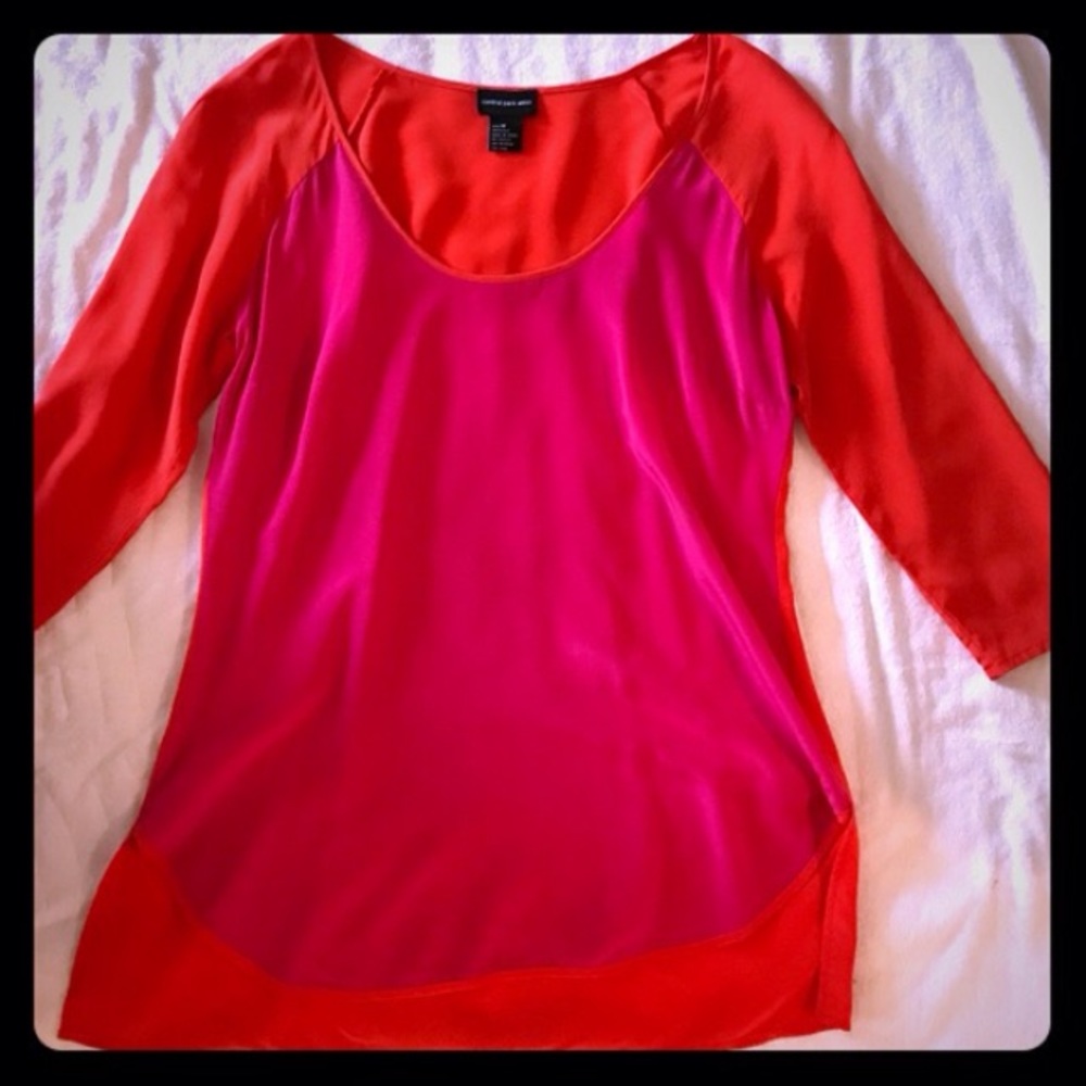 Cute pink and orange silk tunic