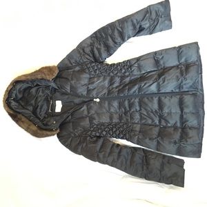 Laundry by Shelli Segal Metallic Navy Winter Coat