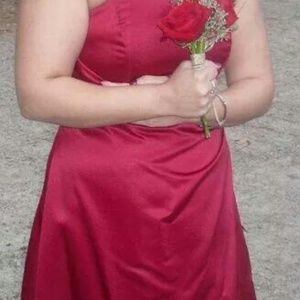 Apple Red David's bridal bridesmaid dress