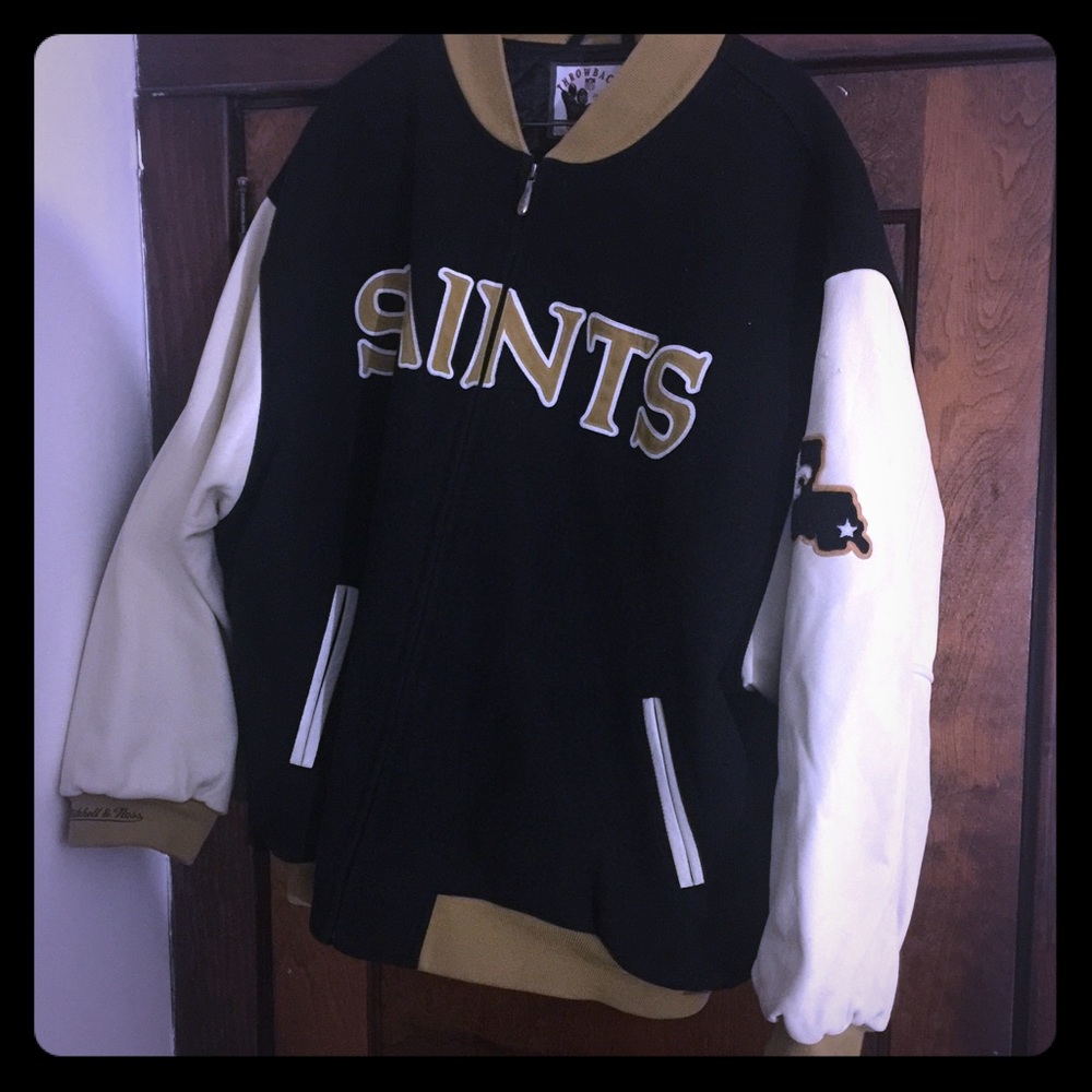 New Orlean Saints Leather and suede  coat