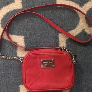 Michael Kors red leather purse! priced to sell!