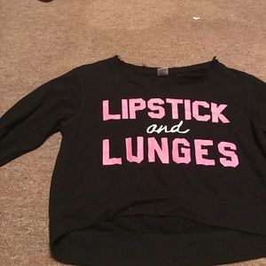 Crop top "lipstick and lunges"