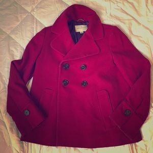 Banana Republic Magenta Wool Peacoat
