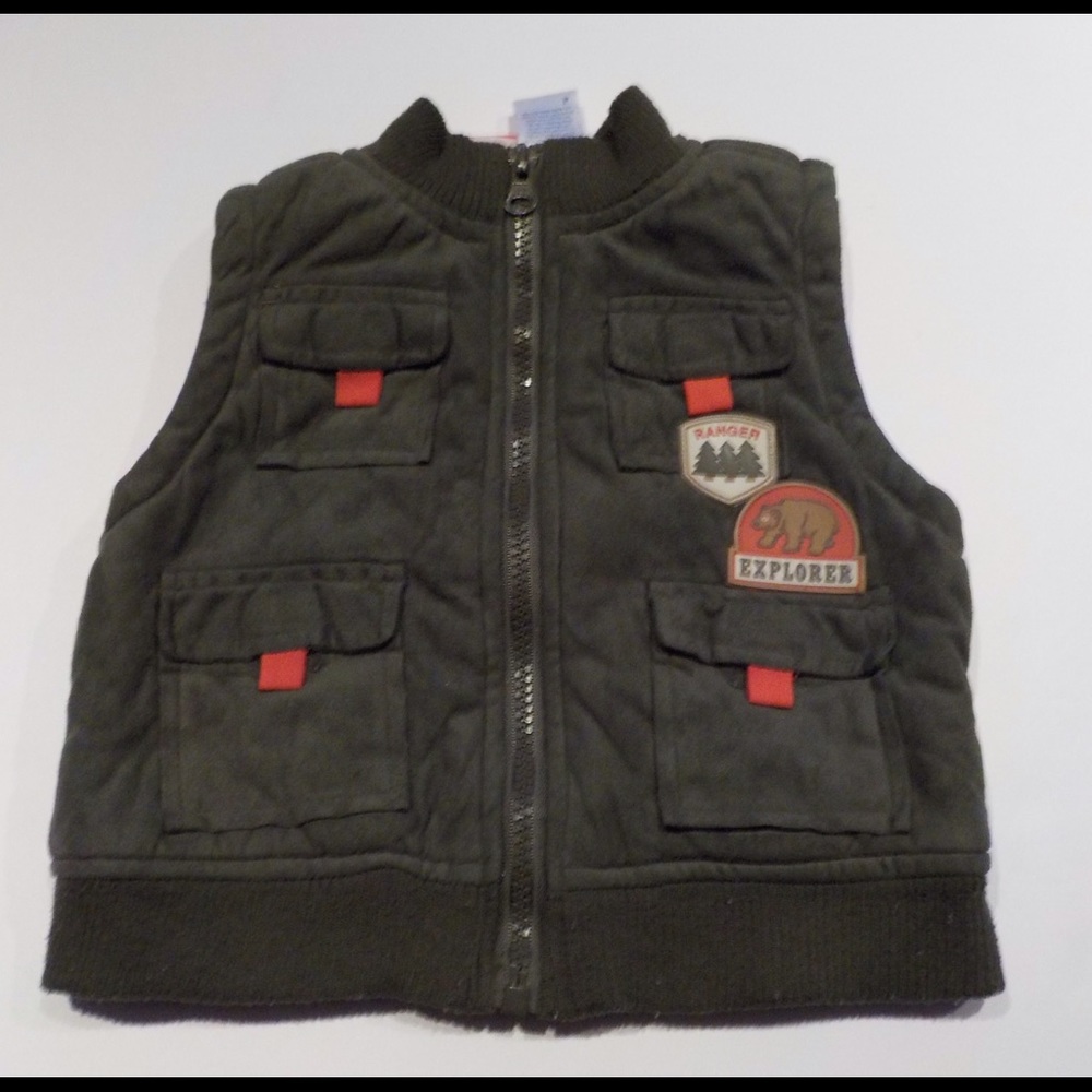 Boy's 12m Baby Togs Olive Green Ranger Vest