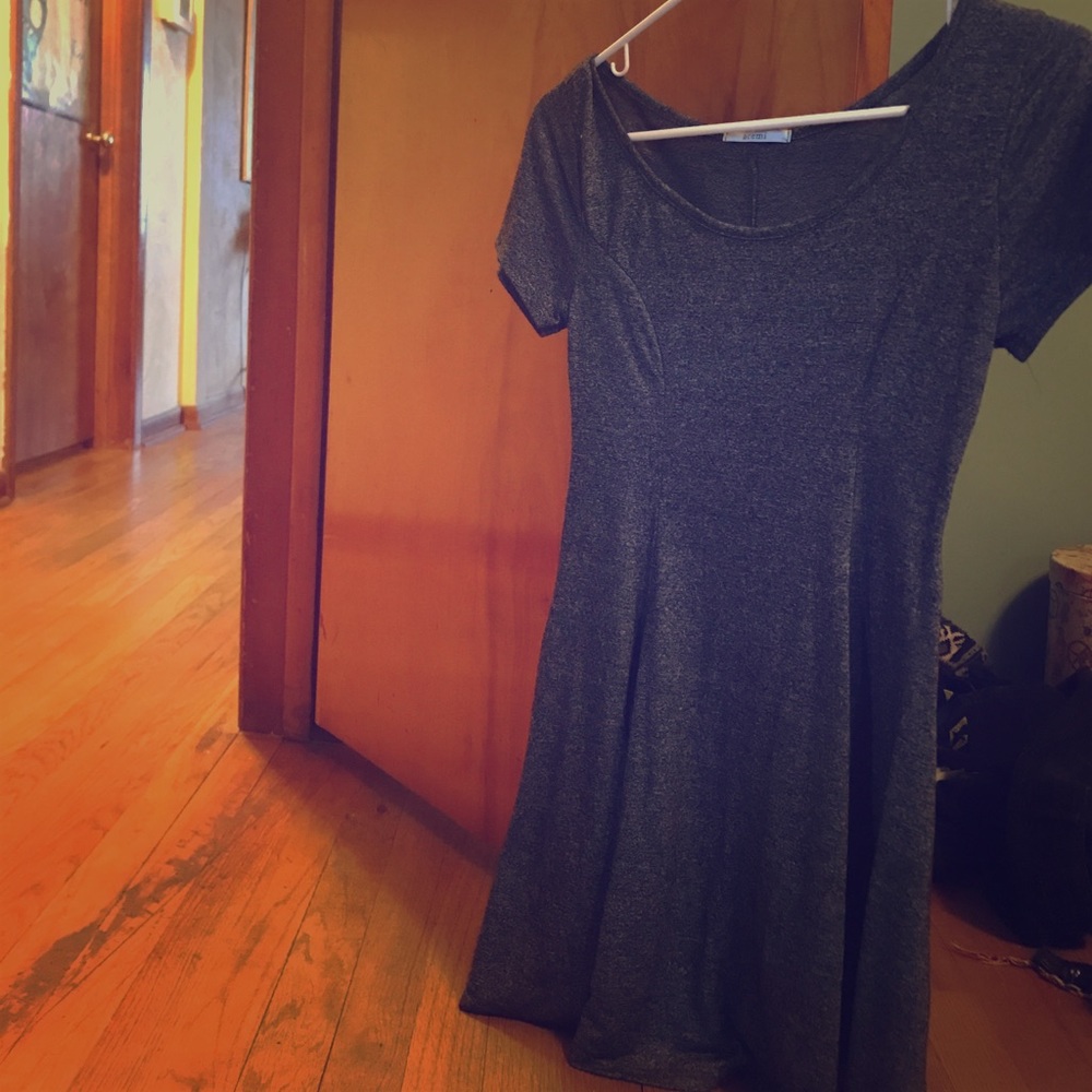 Grey shirt dress