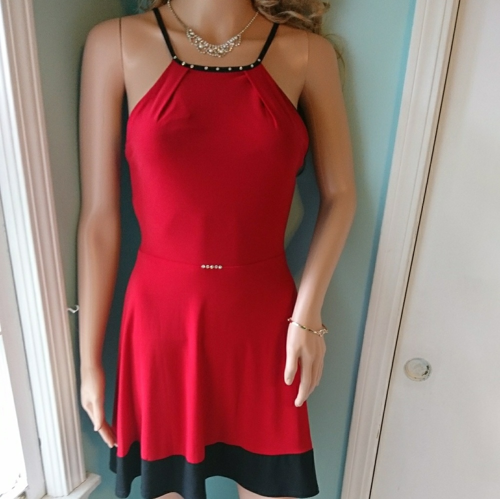 Teeze Me red and black dress