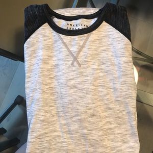 American eagle outfitters, black gray, short slv