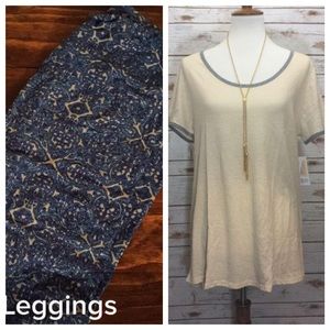 Lula Roe OS leggings and a Medium Classic T