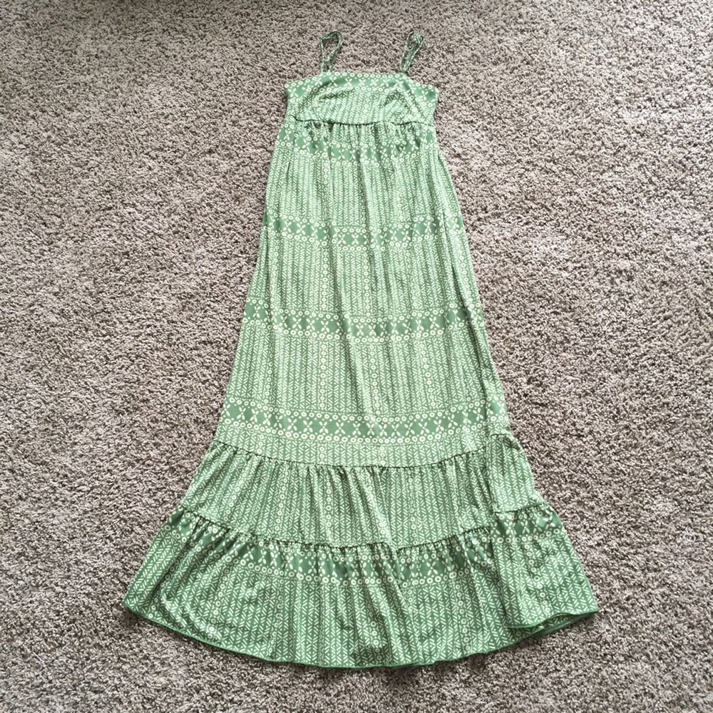 Mossimo Maxi Green Dress Size S Boho Style