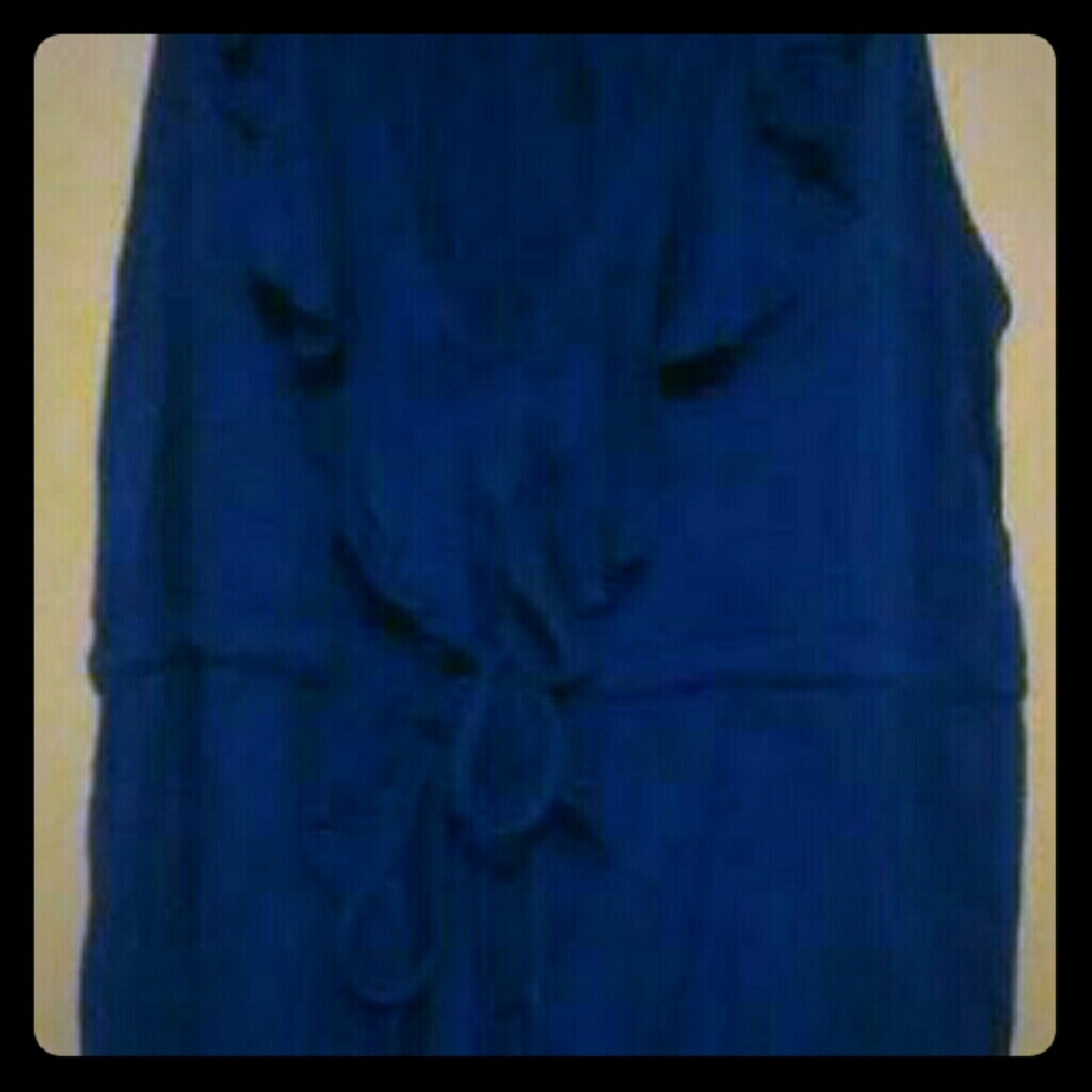 Bright Navy blue Ruffle accented tank top