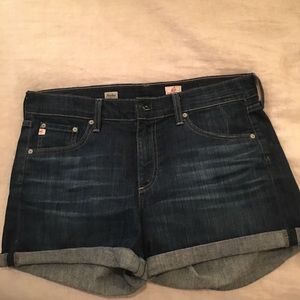 AG dark wash jean shorts