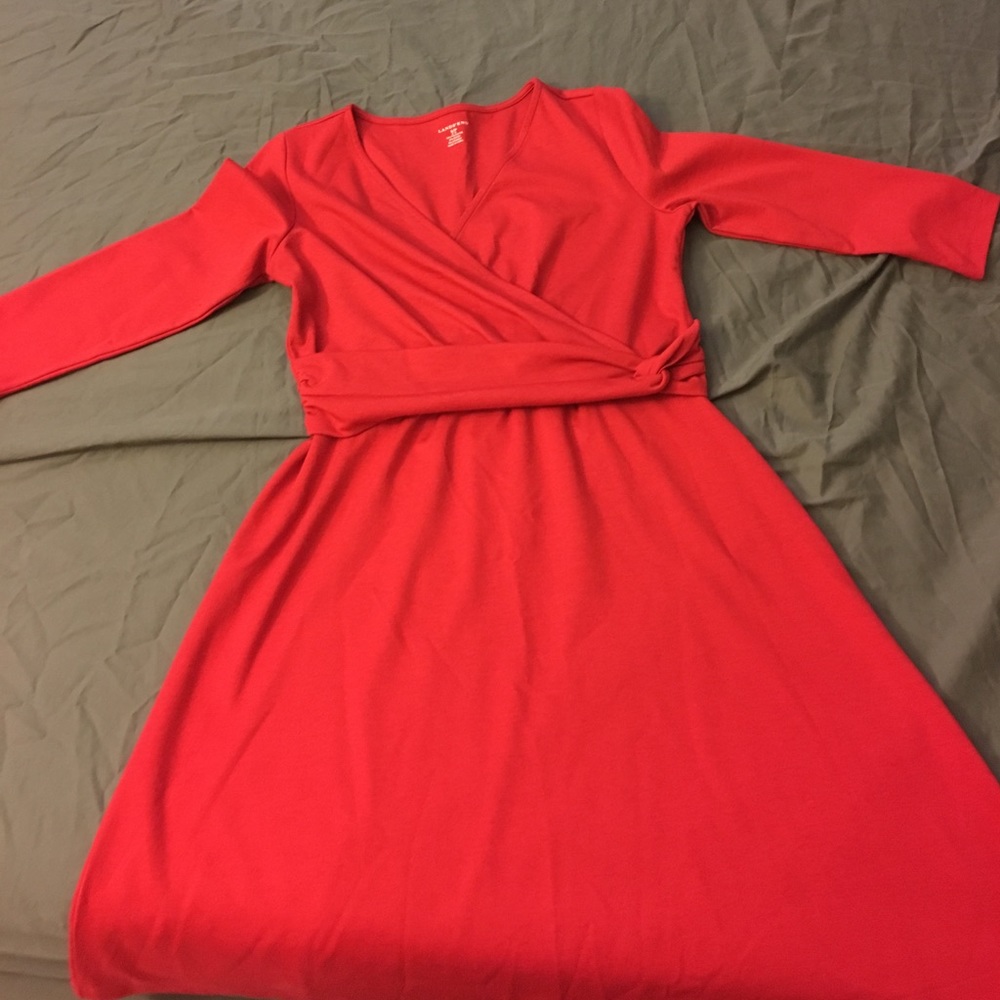 Lands end red stretchy dress