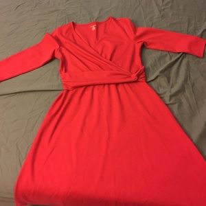 Lands end red stretchy dress
