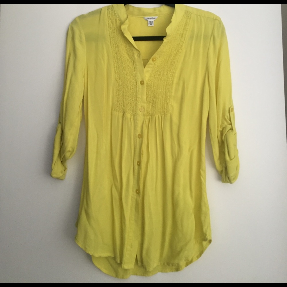NWOT CALVIN KLEIN tunic roll-up blouse