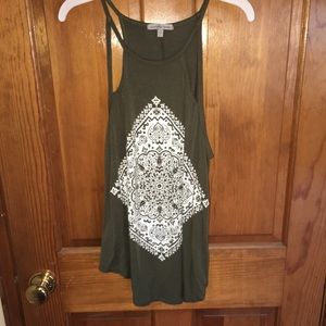 Army Green Mandala Tank Top