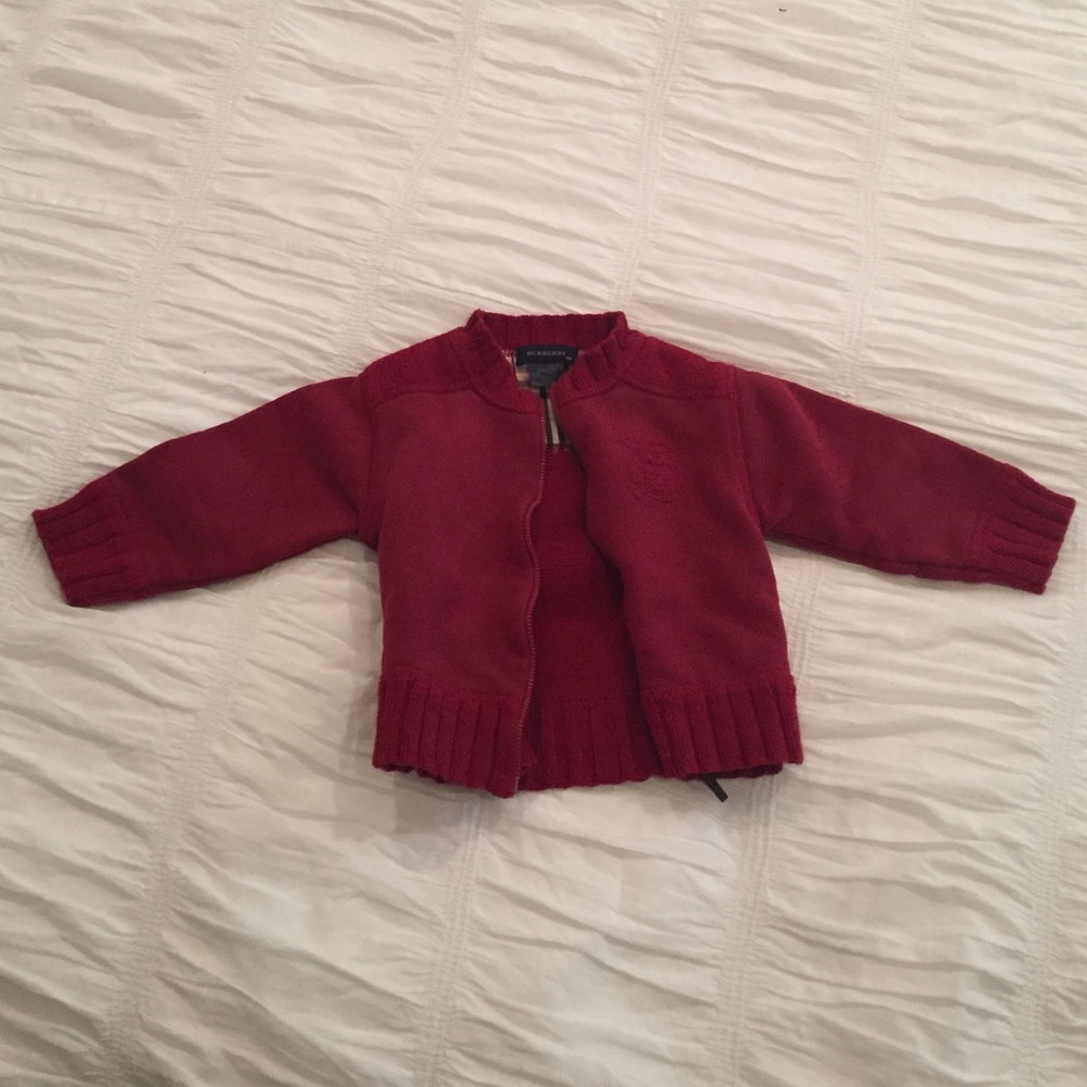 Burberry baby zip up sweater size 12-18 M