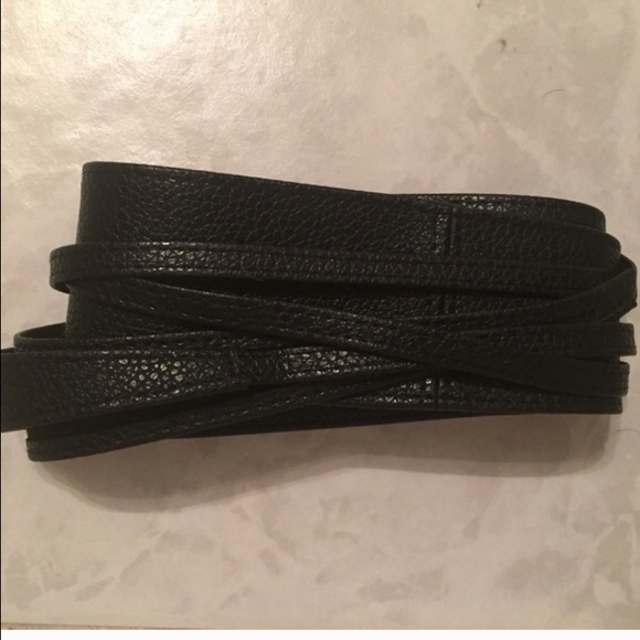 NWT black wrap vegan leather waist belt - Picture 2 of 3